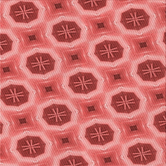 Ahgly Company Machine Washable Indoor Square Transitional Red Area Rugs, 7' Square