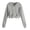 Gray, variant on Zip Up Hoodies for Women Cropped Long Sleeve Sweatshirts Jackets Trendy Y2k Crop Tops Teen Girls Clothes 2024