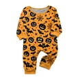 thumbnail image 2 of HTHLVMD Jack O Lantern Pajamas, Family Matching Sleep Set, Yellow Halloween Pjs, Long Sleeve Loungewear, Funny Halloween Pajamas Family Button Up 2 Piece Pajama Set Sleepwear, 12 Months, 2 of 4