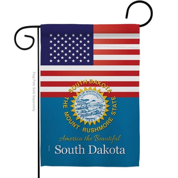 Americana Home & Garden G142593-BO 13 x 18.5 in. USA South Dakota American State Vertical Garden Flag with Double-Sided House Decoration Banner Yard Gift