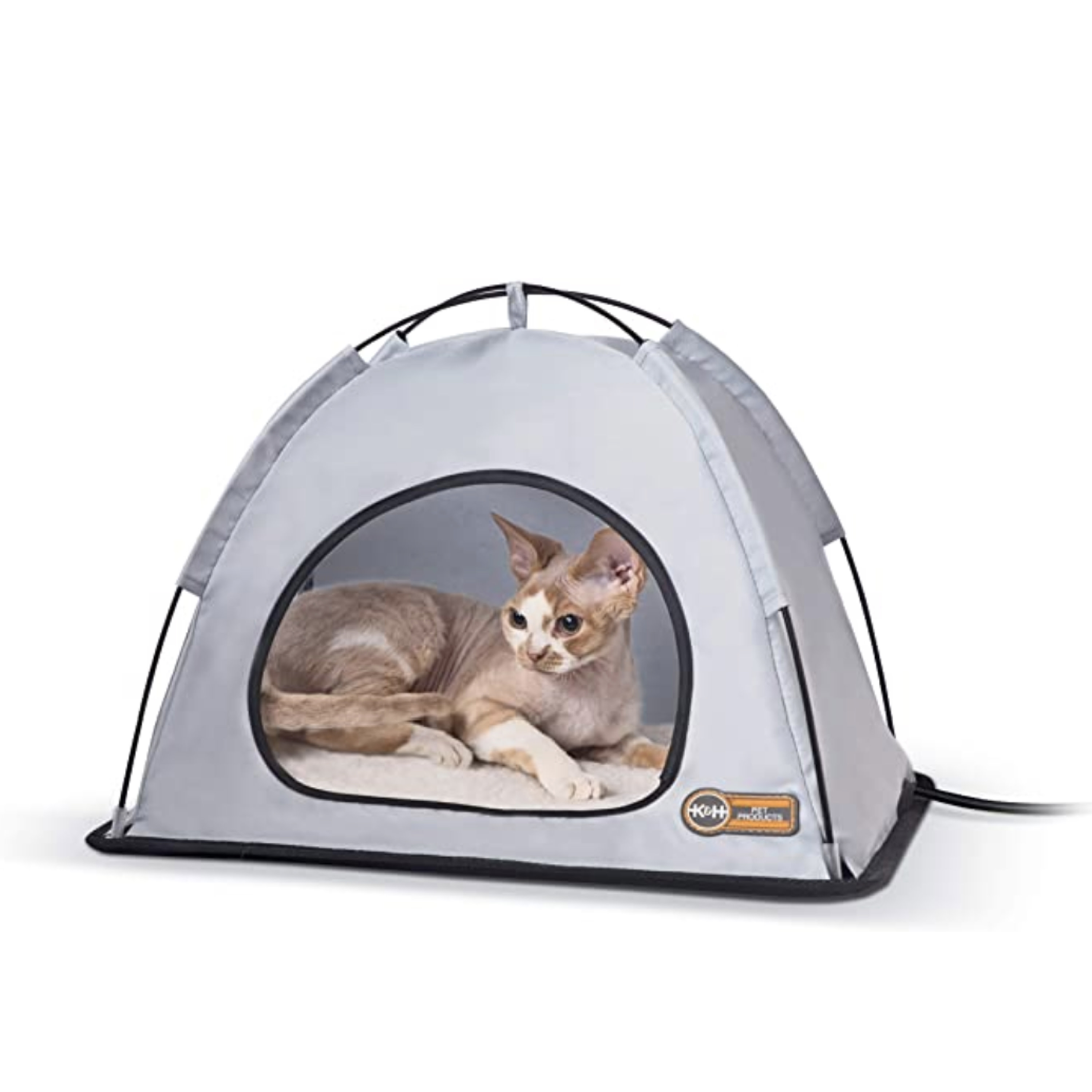 K&H Pet Products Thermo Tent Outdoor Heated Pet Shelter Gray Small 14 X