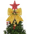 thumbnail image 3 of 2 Pcs Décorations de Noël Nœuds Couronnes Rouges Grands Nœuds de Sapin de Noël Nœuds à Paillettes Nœuds Décoratifs pour Maison Fête de Noël 9.8 x 11.8 Po, 3 of 10