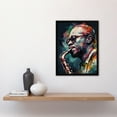 thumbnail image 2 of Saxophone Player Playing Music Acrylic Painting Blue Pink Yellow Jazz Musician Portrait Art Print Framed Poster Wall Decor 12x16 inch, 2 of 5