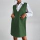 thumbnail image 5 of mfyjkho Vestidos para mujer, Vestido corto de punto liso con cuello en V, sin mangas y bolsillos para mujer Vestidos de playa para mujer s, 5 of 9