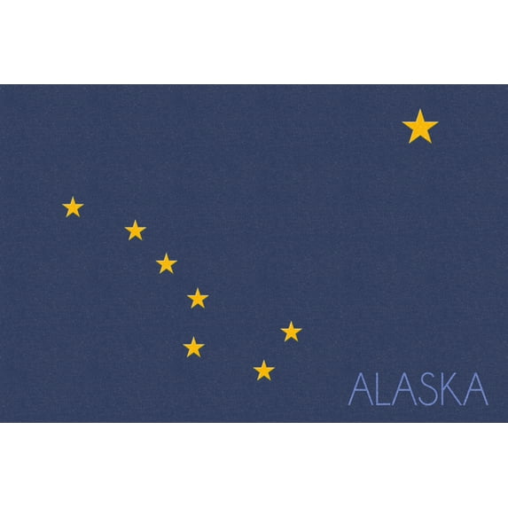 Alaska State Flag, Letterpress (#2) (36x54 Giclee Gallery Art Print, Vivid Textured Wall Decor)