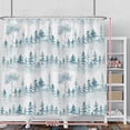 thumbnail image 2 of Blue Forest Shower Curtain Botanical Trees Plants Leaves Aesthetic Decorative Shower Curtains for Home Bathtubs Bathroom Decor Polyester Waterproof Fabric with Hooks 84x72 Inches, 2 of 6