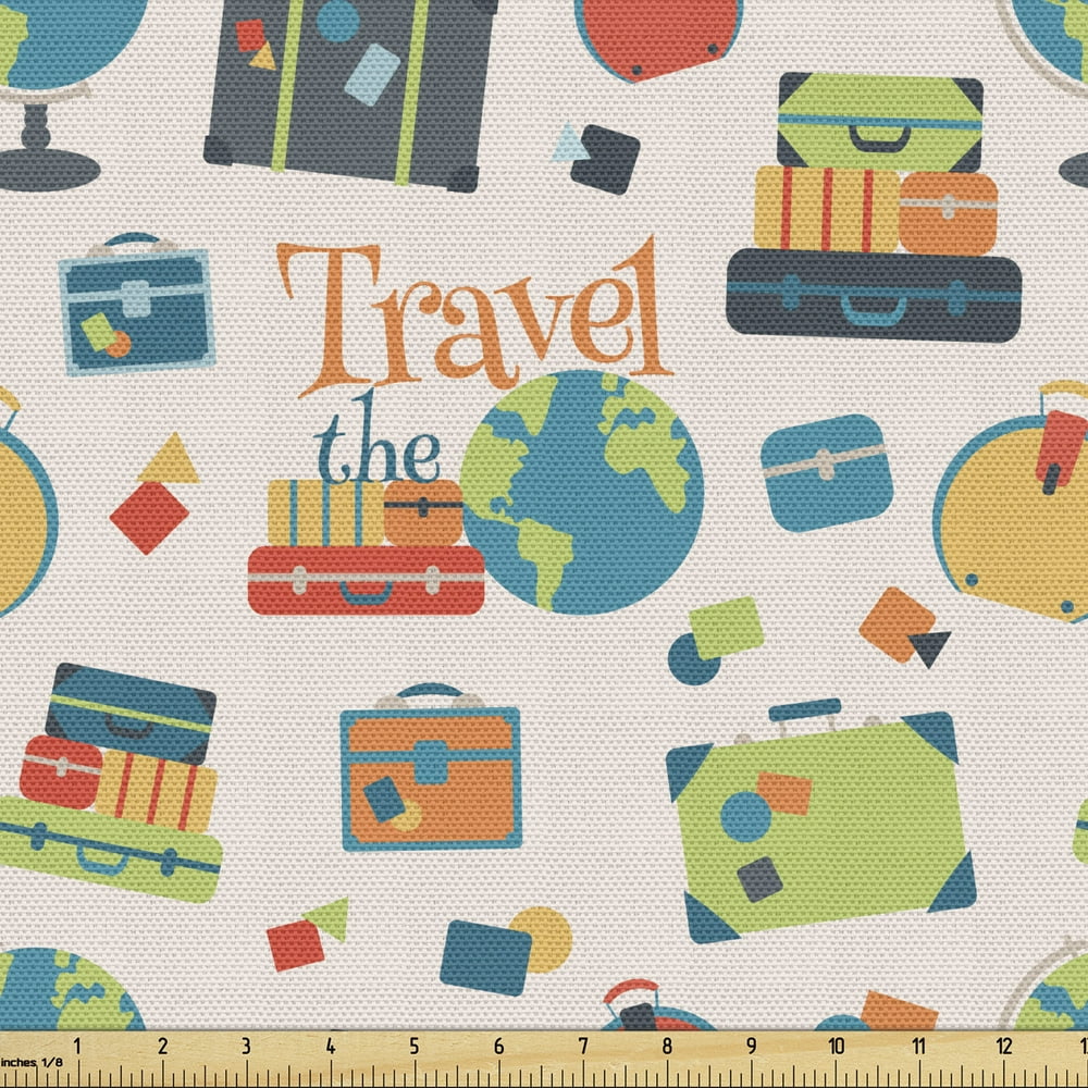 travel theme fabric