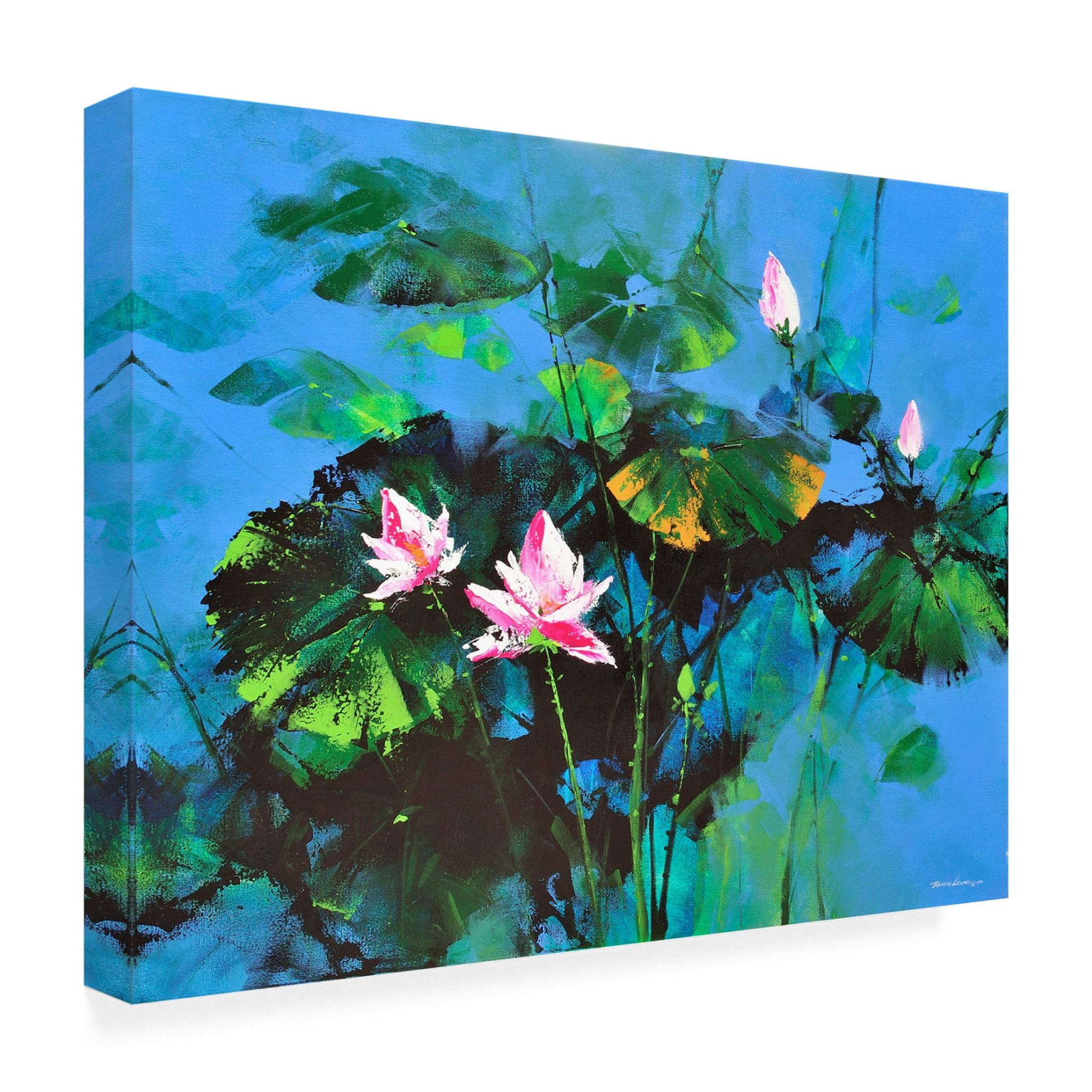 Canvas Wall Art - Thomas Leung 'Lily Pond' Wall Art for Living Room, Bedroom, or Office Décor by Trademark Fine Art - 24 x 18 Inches