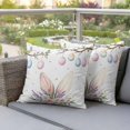 thumbnail image 4 of Easter Pillow Covers 2 Pack Watercolor Pink Blue Egg Branch Spring Pink White Floral Rabbit Ears Pillowcase Waterproof Outdoor Throw Pillow Cover for Patio Garden Square Cushion 26”x26”, 4 of 9