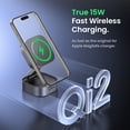thumbnail image 5 of Cargador inalámbrico magnético UGREEN Qi2 de 25 W, soporte de carga 2 en 1 para iPhone 15, 16 Pro Max y AirPods con cargador rápido MagSafe, 5 of 5
