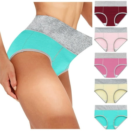 

Zerlibeaful Women Underwear Brief Panties Solid Color Patchwork Panties Knickers Bikini Underpants