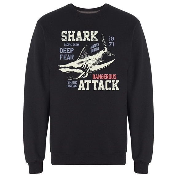 Urban Surf Beach Shark Pacific Sweatshirt Men -Image by Shutterstock, Male x-Large