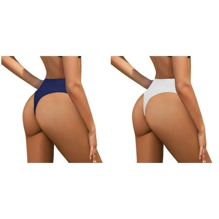 (2-Pack) 2025 New Women Plus Size High Underwire Swim Tops Waist Bikini Bottoms Swim Briefs Beach Shorts Ruched Bottom High Cut Swim Bottom Full Coverage Swimsuit Bottom Sports Yoga Shorts