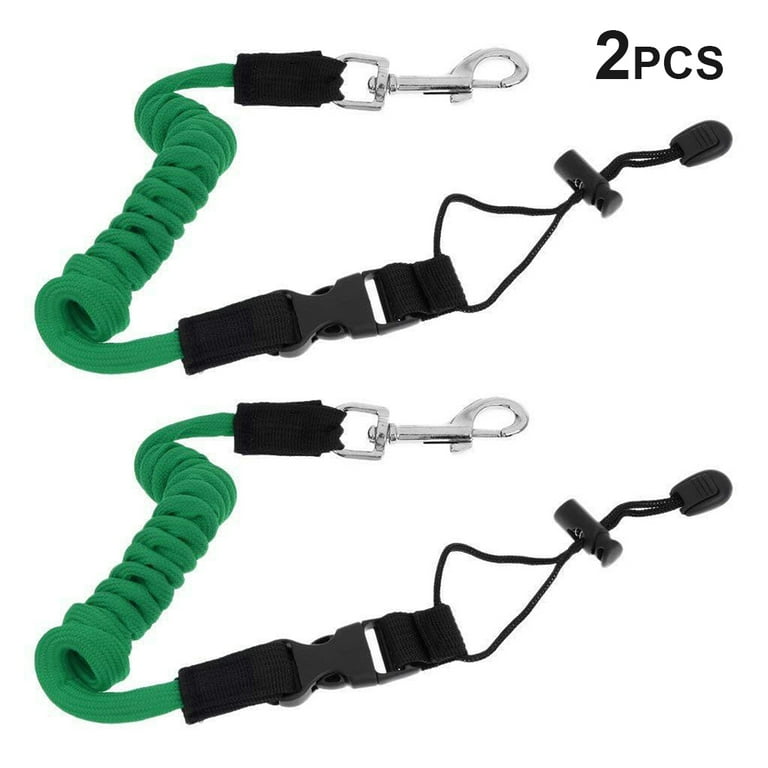 ADVEN Pack of 2 Kayak Paddle Leash Rope Elastic Canoe Fishing Rod Safety  Tie Lanyard Belt Buckle Portable Water Sports Tools 
