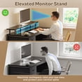 thumbnail image 4 of Amadwell 47" Gaming Computer Desk with LED Lights, Power Outlets, Home Office Writing Desk with 4 Drawers, Black, 4 of 9