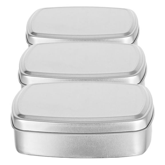 OATIPHO 3Pcs Aluminum Soap Box Waterproof Portable Plated Silver Rectangular Storage Case for Home Use