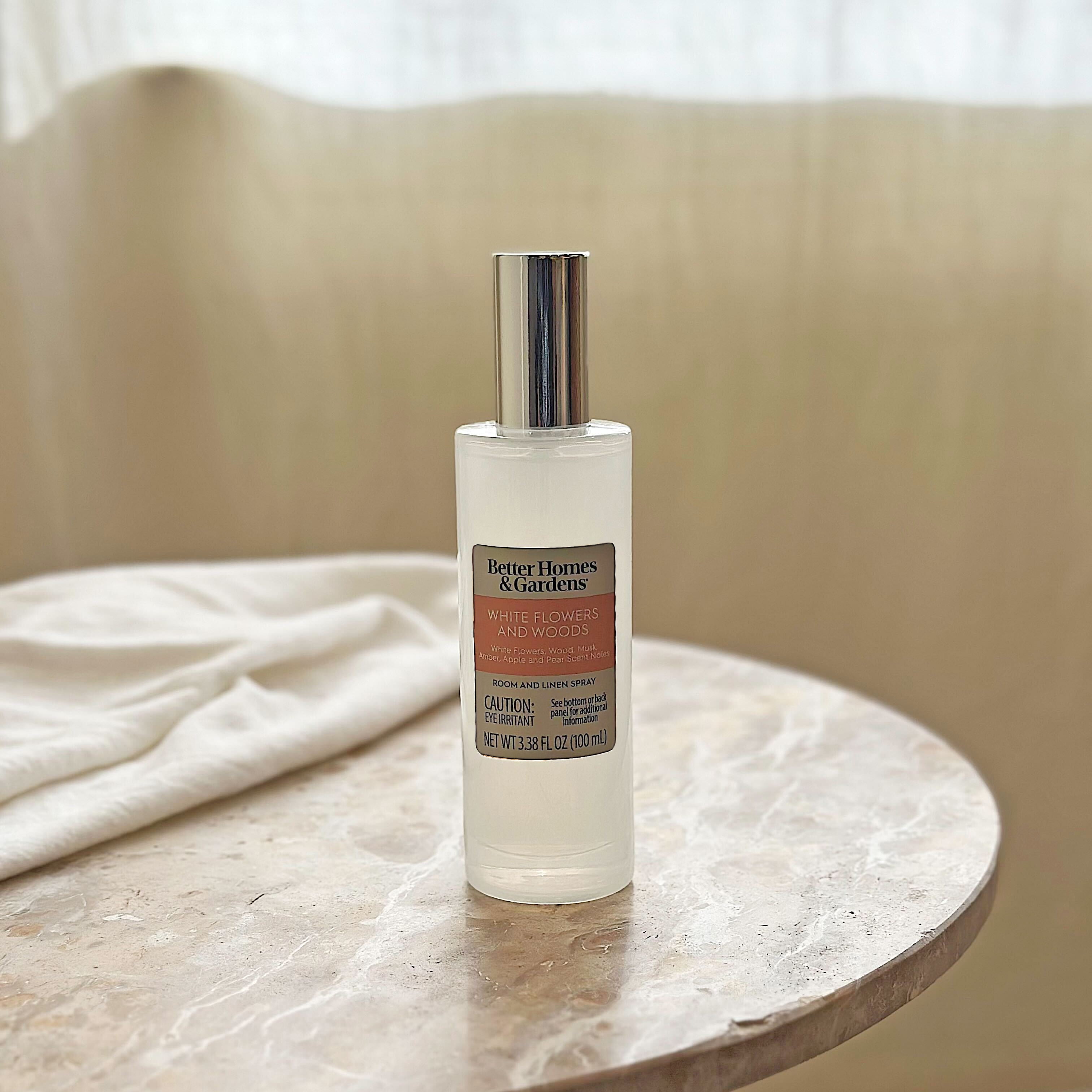Better Homes and Gardens White Flowers and Woods Scented Room and Linen Spray 3.38 Fl Oz (100mL).