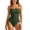a-77Green46, variant on Womens Solid Color Bandeau One Piece Swimsuit With Spaghetti Straps Adjustable Drawstring Side Ties For Beach Days Pool Parties Summer Vacations Cozy Swimwear