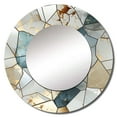 thumbnail image 2 of Designart "Harmonious Teal And Grey Marble Essence" Abstract Round Mirror Wall Decor Glam - Large Teal Round Bathroom Mirror - Round Mirror - 29" x 29", 2 of 6
