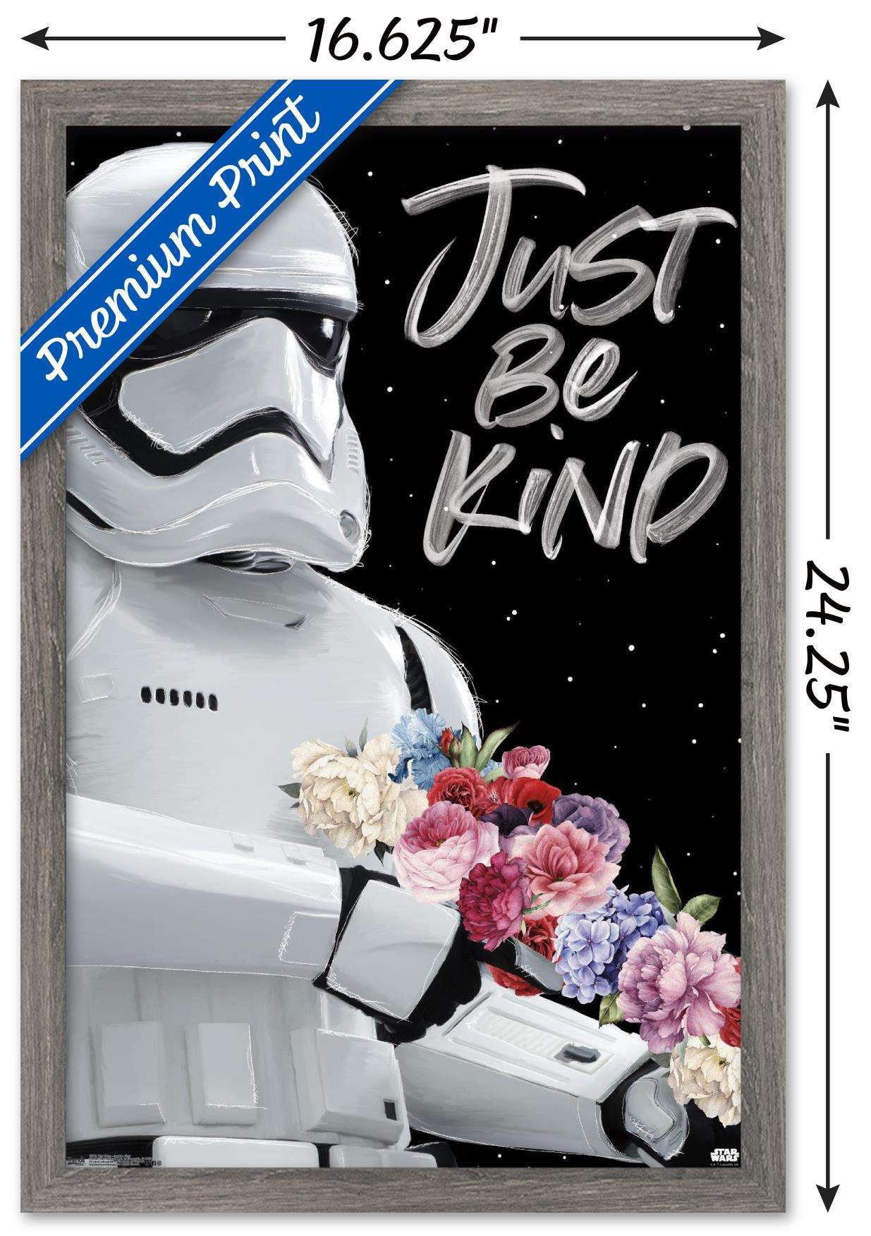 Star Wars: Saga - Just Be Kind Wall Poster, 14.725" x 22.375", Framed