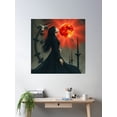 thumbnail image 2 of Ethereal Lunar Eclipse In Gothic Watercolour Poster Wall Art, Modern Wall Decor, 16x16 UNFRAMED, 2 of 3