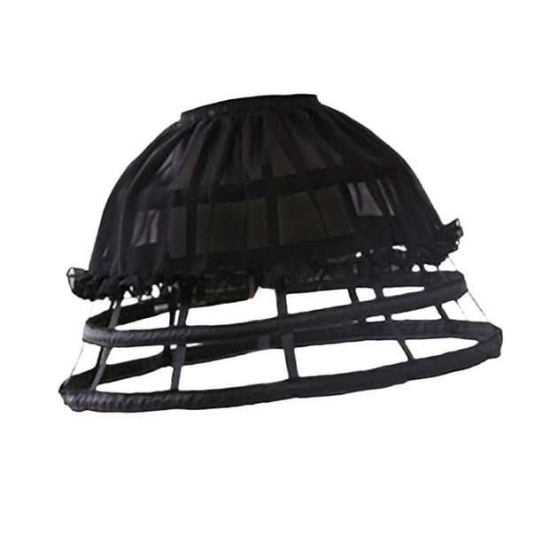 Falda de aro, enagua, lolita, crinolina, enagua, niñas, estilo vintage, aros para mujer Negro