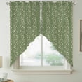 thumbnail image 2 of Sage Green Floral Swag Curtains for Kitchen/Bedroom/Living Room, Spring Flowers Scalloped Curtains 63 Inch Long, Rod Pocket Window Swag Topper Curtains Valances 2 Panels Set 36"x63", 2 of 8