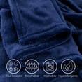 thumbnail image 5 of Set of 2 Fuzzy Blankets - Plush Fleece Throw Blanket for Travel, Outdoor Gatherings, and Lounging on the Couch or Bed by Lavish Home (Navy Blue/Sand), 5 of 5