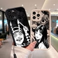 thumbnail image 4 of Junji Ito horror Hot Anime funda de teléfono para IPhone 15 14 13 12 11 Pro Max Mini XR XS 7 8 Plus funda trasera suave de TPU con correa de mano, 4 of 5