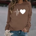 thumbnail image 2 of Bowake T-Shirts de la Saint-Valentin pour Femmes Col Rond Manches Longues T-Shirt Cœur Décontracté Mode Décontractée Chandail en Molleton Cadeaux pour Femmes, 2 of 4