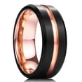 thumbnail image 1 of Simple 8mm Purple Stainless Steel Rings For Men Women Purple Matte Finish Beveled Polished Edge Men Rings Wedding Band Jewelry Style33 11, 1 of 6