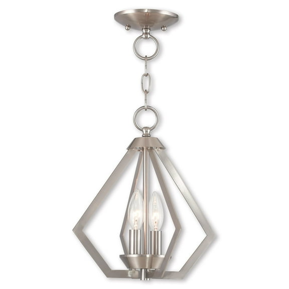 2 Light Brushed Nickel Mini Chandelier/Ceiling Light fixture with Steel base material