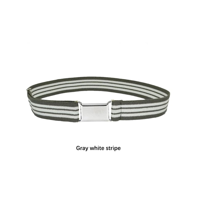 1 Ensemble Design Simple Ceinture Élastique pour Enfants Garçons Boucle Réglable Ceinture Extensible Réutilisable Lavable Jeans Accessoires Vêtements Gris Rayure Blanche