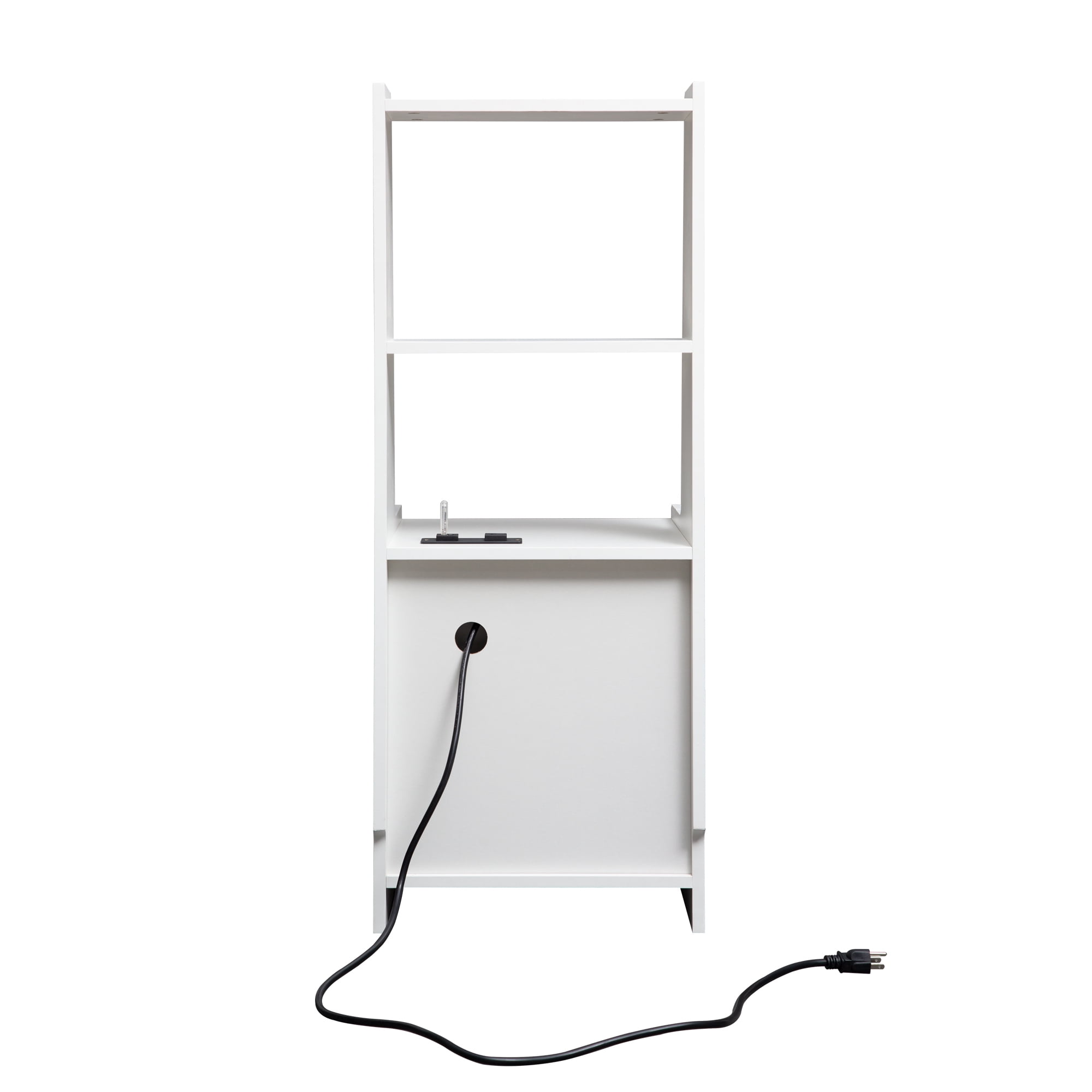 Tall Nightstand Set of 2 with Charging Station,Modern Bedside Tables with Storage Shelves & 2 Drawers for Bedroom,White