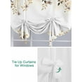 thumbnail image 3 of Flowers Leaves Tie Up Curtains for Windows 63 Inch Length Balloon Curtains Kitchen Adjustable Balloon Window Shade Fall Country Watercolor Wild Floral Plant Tie Up Bathroom Curtain Window 46"x63", 3 of 6