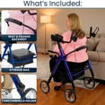thumbnail image 6 of Vive Mobility Upright Walker T-Series – Outdoor Stand-Up Rollator with Seat for Seniors, Blue, 6 of 9