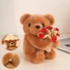 thumbnail image 1 of Juguetes de piscina, juguetes para bebés, juguetes para niños pequeños. Oso de peluche con forma de rosa y flor abrazando. Mesa combinada con llavero de flor pequeña tejida y oso pequeño. Bolsa colgan, 1 of 6
