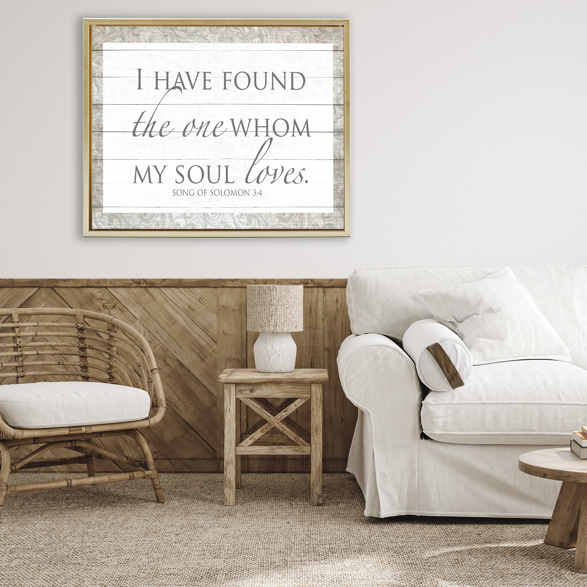 Stupell Industries The One Whom My Soul Loves Gold Framed Floater Canvas Wall Art, design by SD Graphics Studio