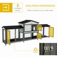 thumbnail image 5 of PawHut 90.5" Wooden Rabbit Hutch Bunny Cage with Double Side Run Boxes Gray, 5 of 9