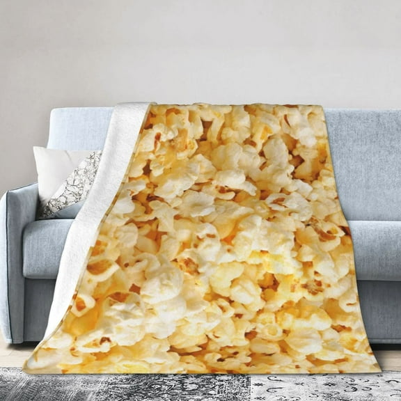 Popcorn Blanket Gifts For Kids Adults - Lightweight Throw Blanket For Bedroom Living Room Decor Soft Fuzzy Fleece Cozy Plush Bed Couch 50"X40"