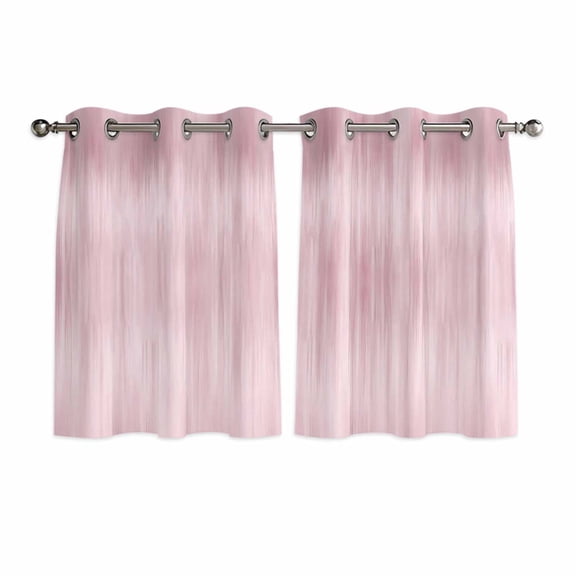 Pink Kitchen Curtains Window Panels, Modern Abstract Art Ombre Striped Insulated Window Treatment Curtain, Grommet Curtains for Bedroom/Living Room/Bathroom, 2 Piece 42"Wx45"L