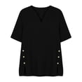 thumbnail image 5 of Endives Womens Linen Shirts Short Sleeve Womens Shirt Blouses Thin Breathable Summer Trendy Black, 5 of 6