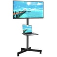 thumbnail image 1 of Support TV Mobile sur Pied pour Écran de 26 à 55 Pouces, Chariot TV Roulant avec Plateau pour Portable et Roues Verrouillables, Supporte jusqu'à 88 Lb, VESA Max 400x400 mm, 1 of 9