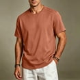 thumbnail image 2 of Sports Shirts Dqueduo Men's Short Sleeved Round Neck Elastic Breathable Top Casual Sports T-shirt Brown XXL, 2 of 6