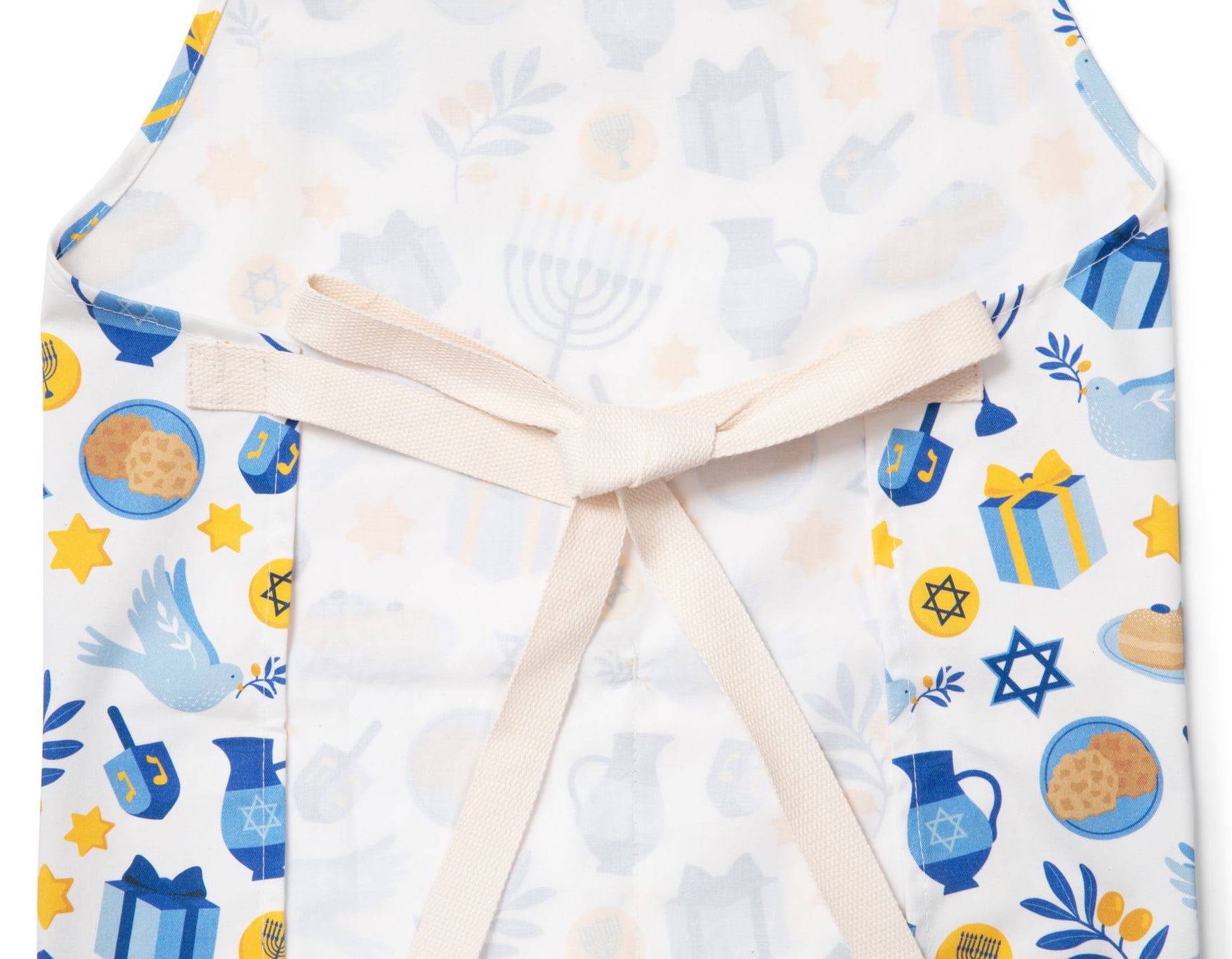 Pookie Home Happy Hanukkah Apron - Full Coverage Polyester/Cotton Apron with Large Pockets - Water/Oil/Stain Resistant