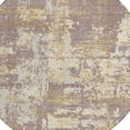 thumbnail image 5 of 8' Lavender Gold And Beige Round Abstract Washable Indoor Outdoor Area Rug, 5 of 5