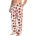 thumbnail image 2 of Uemuo Abstract Red Polka Dot Pattern Men's Wide Leg Palazzo Lounge Pants with Pockets Light Weight Loose Comfy Casual Pajama Pants-Medium, 2 of 9