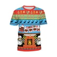thumbnail image 1 of Camiseta de manga corta para jóvenes con estampado divertido de Navidad a la moda para hombres Pompotops oipoqjl2575, 1 of 3