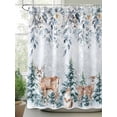 thumbnail image 2 of Christmas Tree Elk Shower Curtain Set, Waterproof Shower Curtains for Bathroom, Winter Eucalyptus Botanical Xmas Washable Fabric Cloth Bath Curtain for Bathtub Decoration with Hooks 54x78 Inches, 2 of 6
