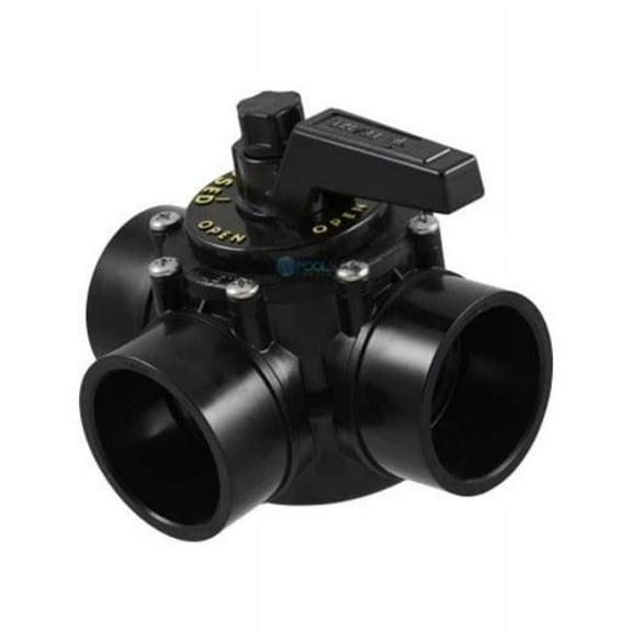 Praher Canada Products OV3-2010U 2 in. Black 3 Port CPVC Diverter Valve, Unionized